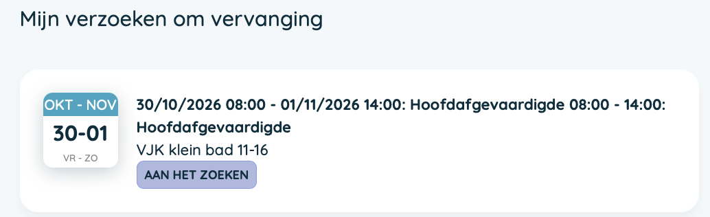 Mijn verzoeken om vervanging in Twizzit